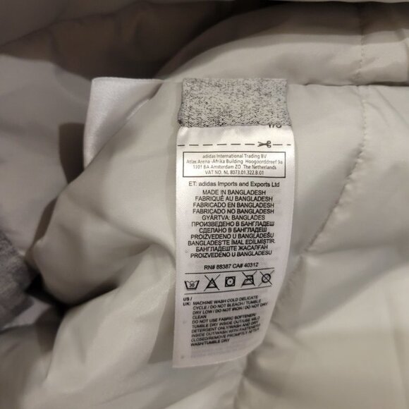 Adidas Womens 3 Stripe Bomber Jacket. Grey, Black, Full Zip, Size Small - Picture 4 of 8